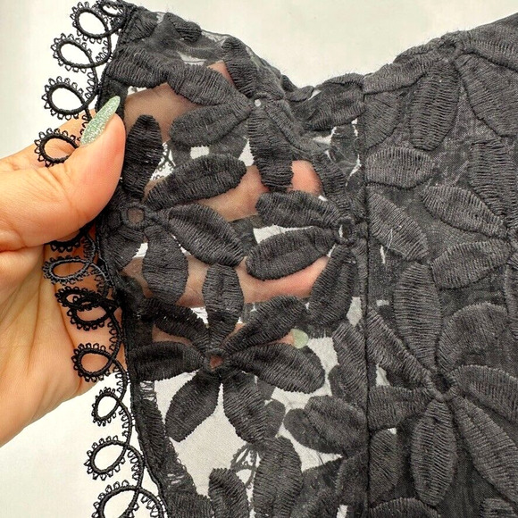 Lost + Wander Madonna Blossom Organza Midi Dress Size XS Black Lace Coquette NWT - Picture 11 of 12